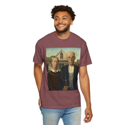American Gothic by Grant Wood Unisex Garment-Dyed T-shirt