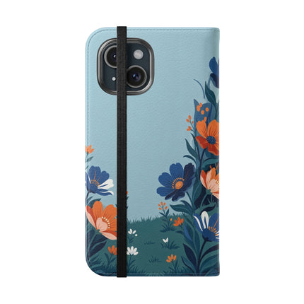 🌺🎩 The Lady Of The Grand Flower Garden Flip Case – Art Deco Floral Fantasy