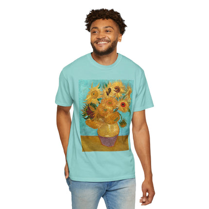 Vase with Twelve Sunflowers by Vincent van Gogh Unisex Garment-Dyed T-shirt