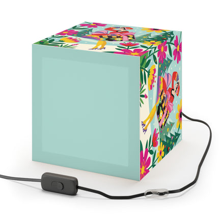 🌸🎄 Christmas In The Winter Garden Light Cube Lamp – Whimsical Holiday Fantasy