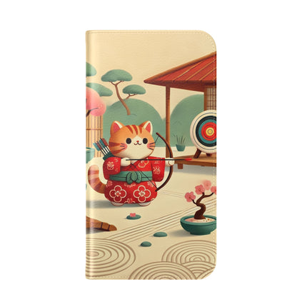 🏹🌸 Archer Kitten in the Zen Garden Flip Case – Focus, Whimsy & Zen Balance
