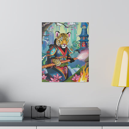 Cyberpunk Leopard Matte Canvas, Stretched, 0.75"