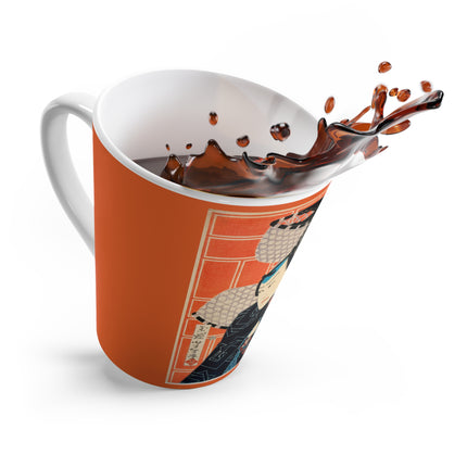 The Actor Kawarasaki Gonjūrō for a Fire Troupe by Tsukioka Yoshitoshi Latte Mug