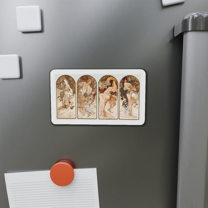 The Seasons by Alphonse Maria Mucha Die-Cut Magnets (5 Sizes)