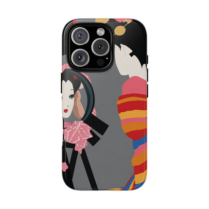 Geisha Mirror Phone Case – Elegant Reflection & Timeless Beauty