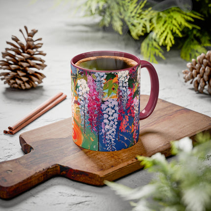 Golden Wisteria Elegance Colorful Mugs (11oz, 15oz)