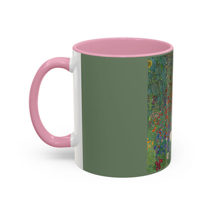 Farm Garden with Sunflowers by Gustav Klimt Colorful Mugs (11oz, 15oz)