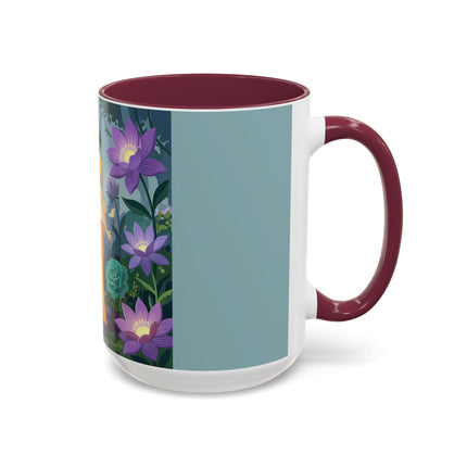 The Lady Of The Moonlit Garden Colorful Mugs – Art Deco Botanical Serenity