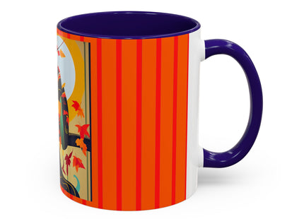 Black Cat in Kimono Colorful Mugs, 11oz