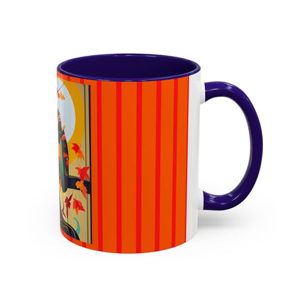 Black Cat in Kimono Colorful Mugs, 11oz