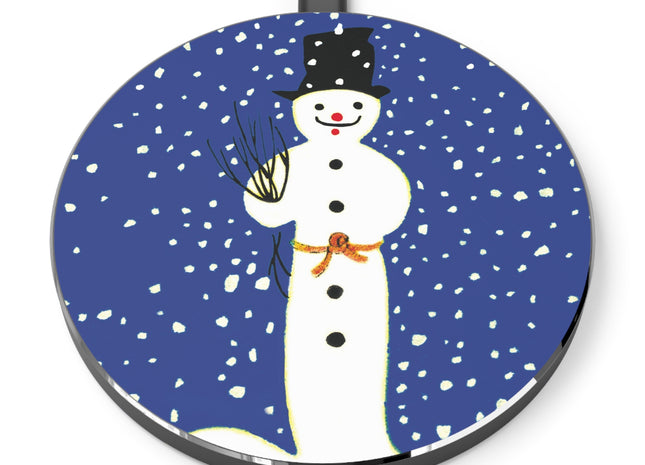 Snowman in Falling Snow Wireless Charger