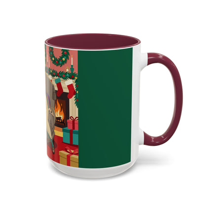 🖤🔥 The Lady Of The Christmas Hearth Colorful Mug – Art Deco Holiday Elegance