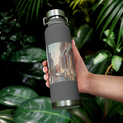 Gondola Moorings on the Grand Canal by John Singer Sargent Copper Vacuum Insulated Bottle, 22oz