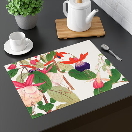 Fuchsia Flower Placemat – Vibrant Fuchsia & Japanese Woodblock Elegance