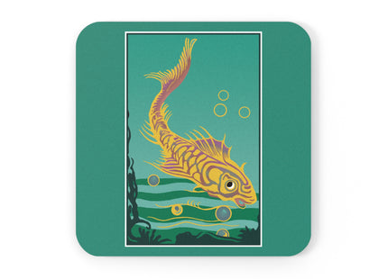 Golden Serenity Cork Back Coaster