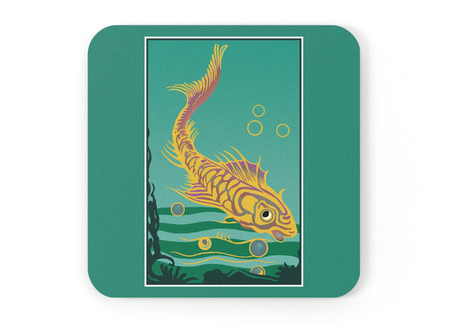 Golden Serenity Cork Back Coaster