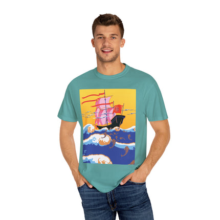 Golden Seas and Whimsical Dreams Unisex Garment-Dyed T-shirt
