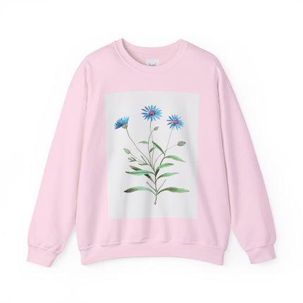 Blue Strawflower by Anselmus Boëtius de Boodt Heavy Blend™ Crewneck Sweatshirt