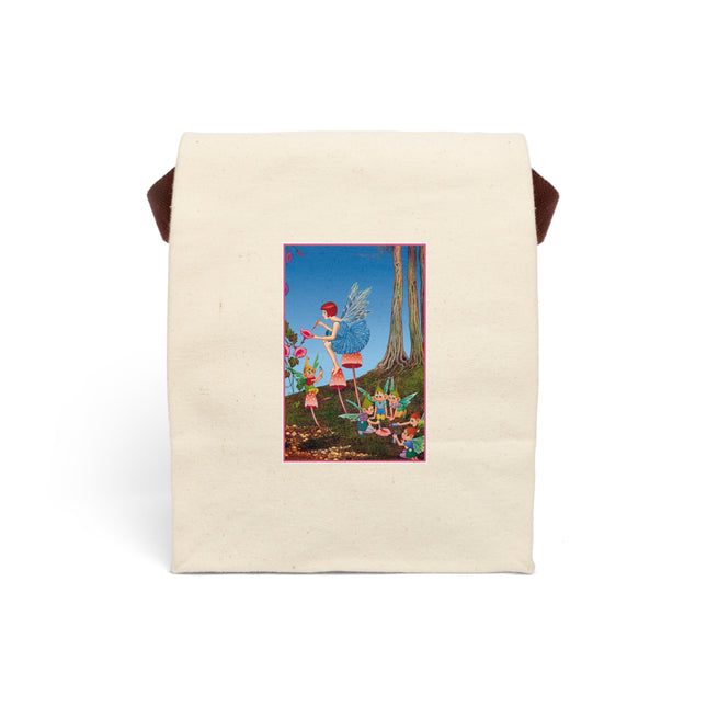 Periwinkle Painting the Petals Ida Outhwaite Canvas Lunch Bag With Strap