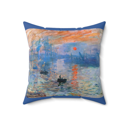 Sunrise by Claude Monet Spun Polyester Square Pillow