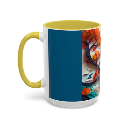 Owl at an Autumn Park Colorful Mugs (11oz, 15oz)