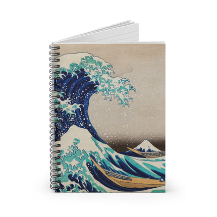 The Great Wave off Kanagawa by Katsushika Hokusai Spiral Notebook - Ruled Line