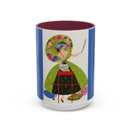 Lady with the Golden Fish Colorful Mugs – Whimsical Fashion & Playful Fantasy