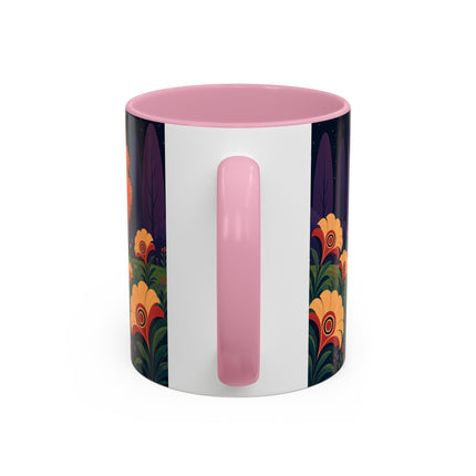 🌙🌼 The Moonlit Floral Dancer Colorful Mug – Art Deco Garden Fantasy
