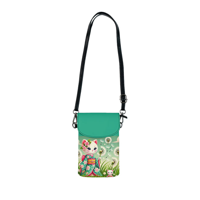 Geisha Kitten and the Dandelion Wish Small Cell Phone Wallet