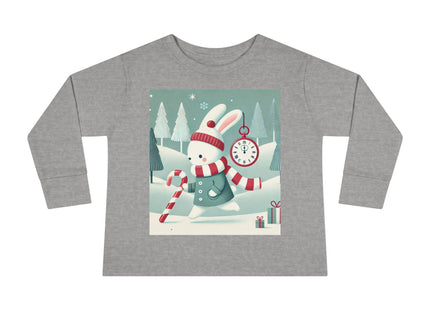 Candy Cane Timekeeper Bunny Toddler Long Sleeve Tee