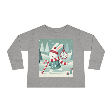 Candy Cane Timekeeper Bunny Toddler Long Sleeve Tee