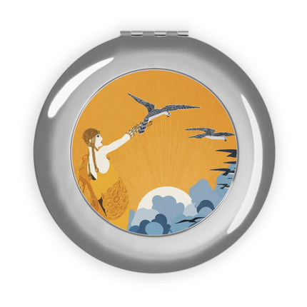 Falcon Mistress Compact Mirror – Art Deco Power & Golden Freedom