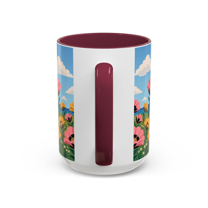 🌸⛵ The Seaside Blossom Promenade Colorful Mug – Art Deco Coastal Elegance