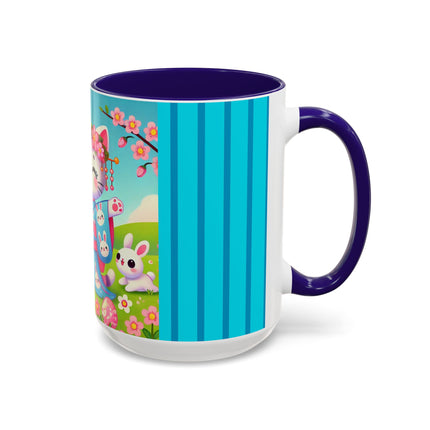 Springtime Kitten’s Easter Joy Colorful Mugs (11oz, 15oz)