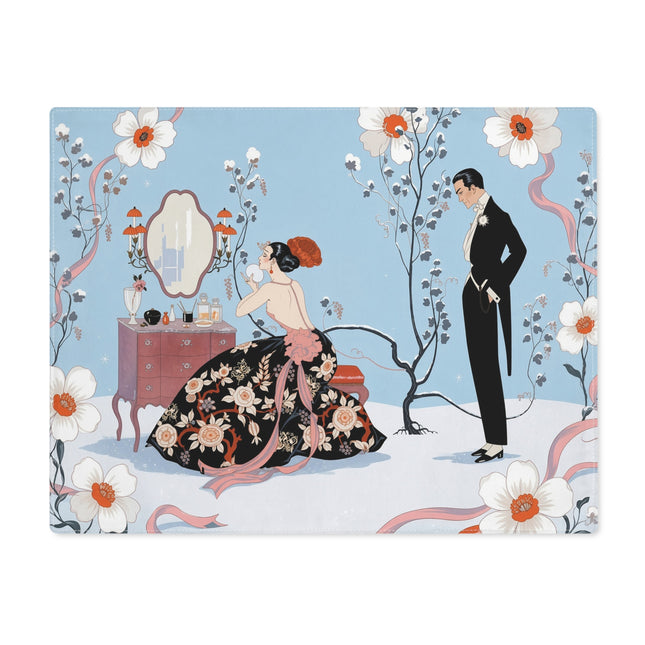 🌸🎄 The Christmas Dressing Room Placemat – Art Deco Holiday Romance