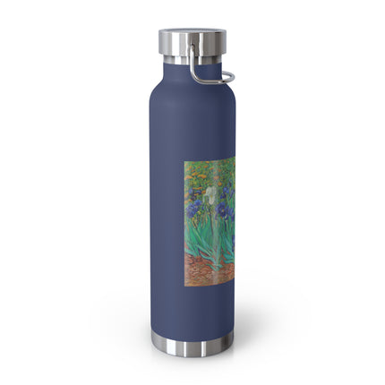 Irises by Vincent Van Gogh Copper Vacuum Insulated Bottle, 22oz