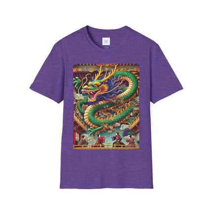 Tibetan Dragon Over Kabuki Duel Softstyle T-Shirt