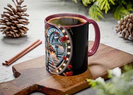 Halloween Witch Through the Mirror Colorful Mugs (11oz, 15oz)