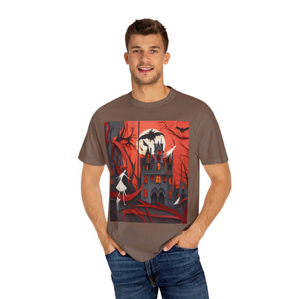 Halloween Night Scene Unisex Garment-Dyed T-shirt