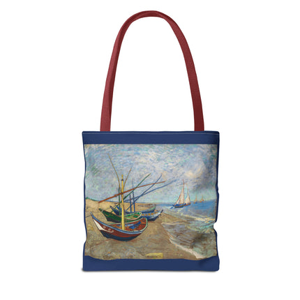 Fishing Boats on the Beach at Saintes-Maries by Vincent Van Gogh Tote Bag (AOP)