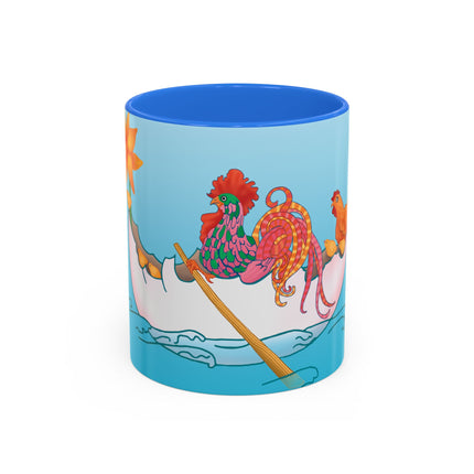 A Rooster's Seafaring Adventure Colorful Mugs, 11oz
