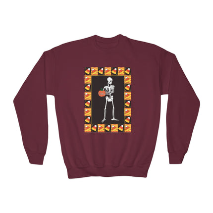 Candy Corn Skeleton Youth Crewneck Sweatshirt