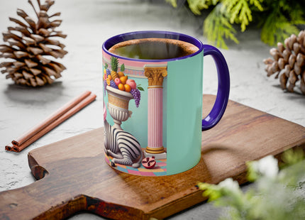 Still Life with Zebra, Fruit, and Pink Columns Colorful Mugs (11oz, 15oz)
