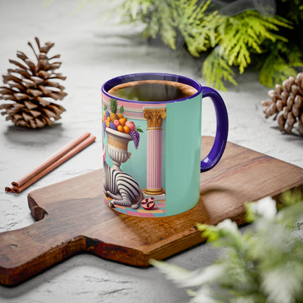 Still Life with Zebra, Fruit, and Pink Columns Colorful Mugs (11oz, 15oz)