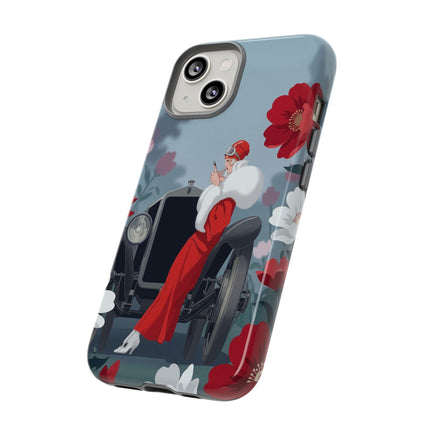 🚗🌺 The Lady Of The Grand Touring Car Phone Case – Art Deco Motoring Elegance