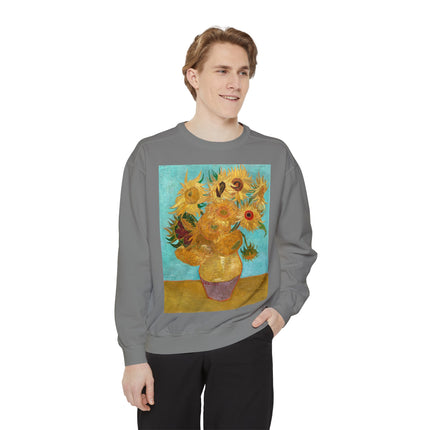 Vase with Twelve Sunflowers by Vincent Van Gogh Unisex Garment-Dyed Sweatshirt