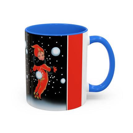 A Festive Snowball Toss Colorful Mugs (11oz, 15oz)