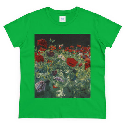 Poppies (A Study of Poppies for Carnation, Lily, Lily, Rose) by John Singer Sargent Women's Midweight Cotton Tee