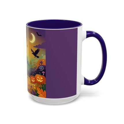 🌙🎃 The Scarecrow Of Haunted Hollow Colorful Mug – Whimsical Halloween Mystery
