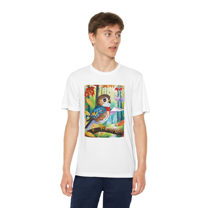 Baby Hawk Plays in Forest Youth Competitor Tee